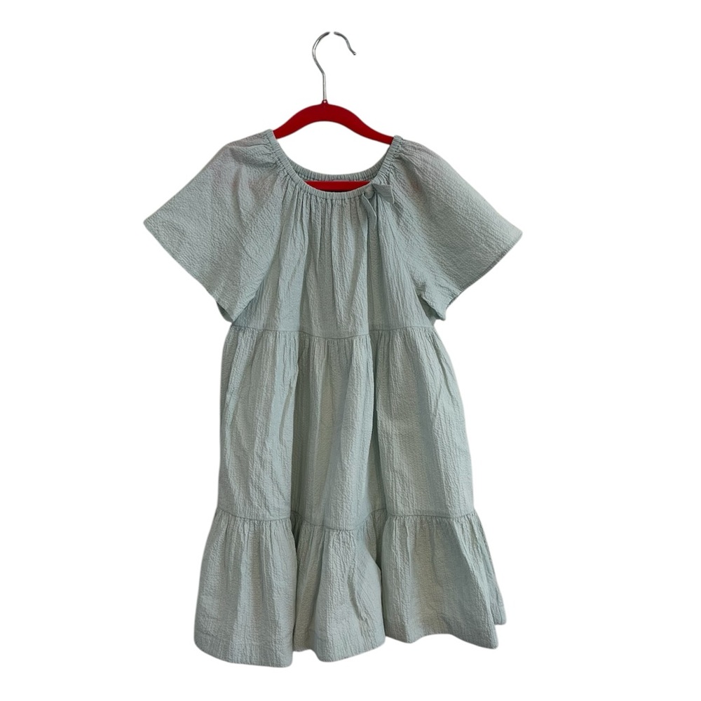 Il Gufo Mint Green Tiered Cotton Dress